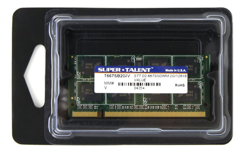 Memoria Ram 2gb Ddr2 667mhz Pc2-5300 Sodimm Super Talent