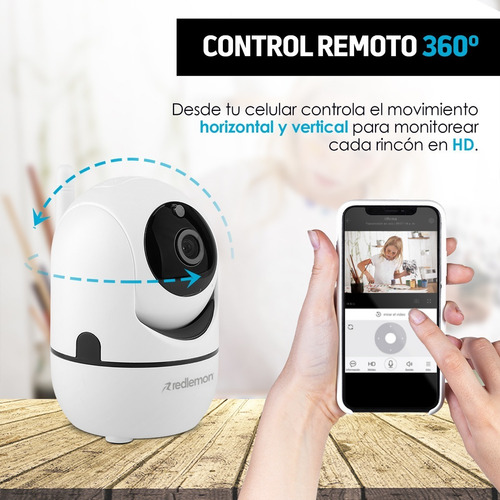 - Cámara De Seguridad Wifi 360° Con Seguimiento Y Detección