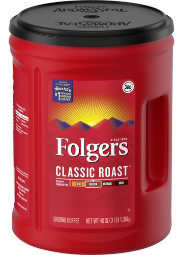 Café Molido Folgers Classic Roast 1.36kg Americano Importado
