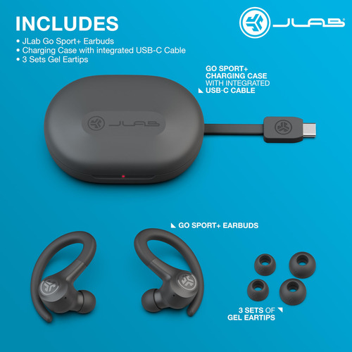 Fones De Ouvido De Treino Sem Fio Jlab Go Sport+ Com Mais De