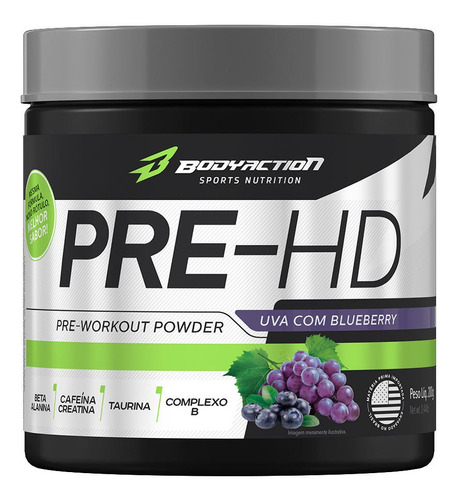 Pré Treino Pré Hd 200g Aumento Força E Energia Bodyaction Sabor Guaraná