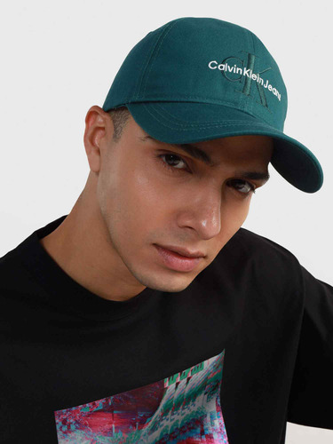 Gorra Verde De Hombre Logo Bordado Calvin Klein