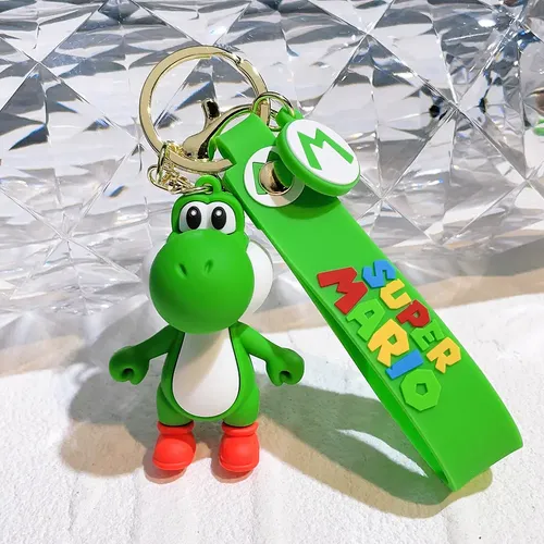 Chaveiro Yoshi 5 Cores Vibrantes Super Mario Figura Anime