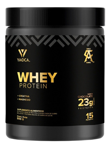 Suplemento En Polvo Yaoca Proteína Whey + Creatina + Mg 500g Sabor Chocolate