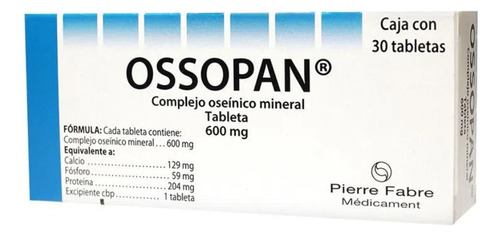 Ossopan 600mg Complejo Oseínico 30 Tabletas Sabor Sin Sabor