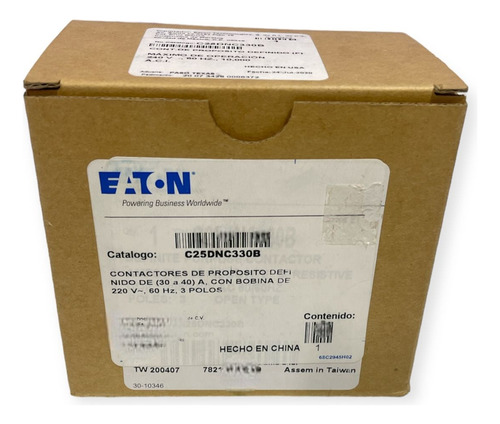 Contactor De Propósito Definido Eaton C25dnc330b 30amp