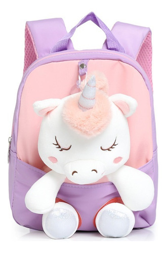 Mochila Unicornio Para Niña Lonchera Escolar De Peluche