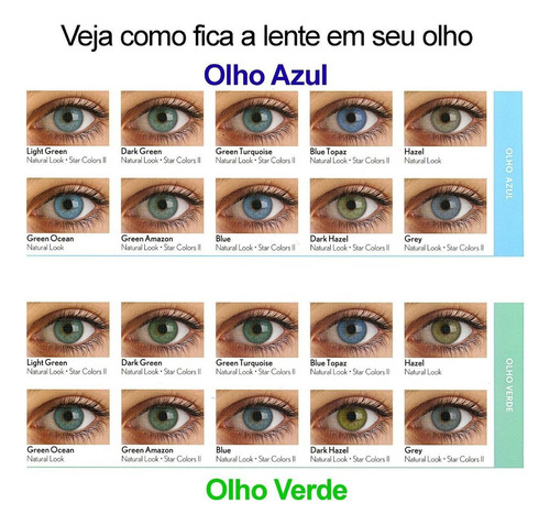 Lente De Contato Colorida Natural Look Uso Anual