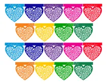 Comprar Decoración T De Banderines Corazones Mul Papel 10 Pz 3.5 Mts