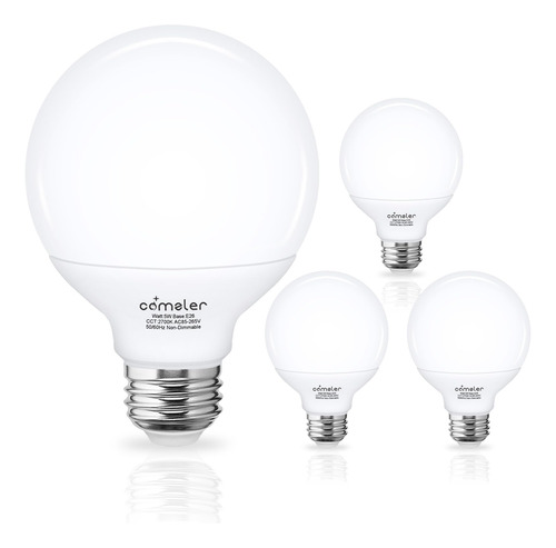 Comzler Paquete De 4 Bombillas Led E26 De 2700 K, Blanco Sua