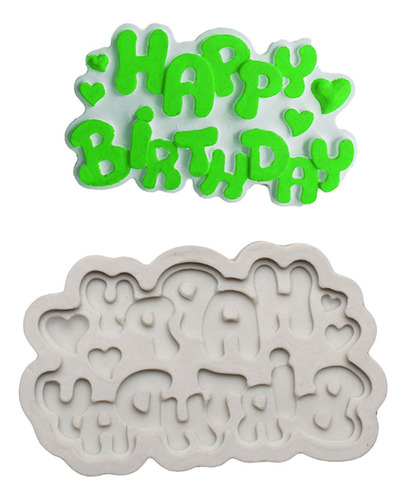 1 Pieza De Silicona Molde Feliz Cumpleaños Fondant Caramelo
