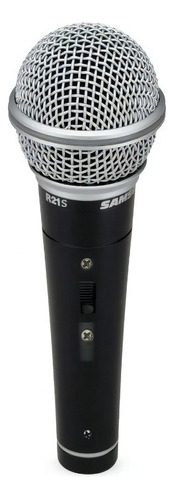 Micrófono vocal de escenario Samson R21s con cable dinámico cardioide, color negro