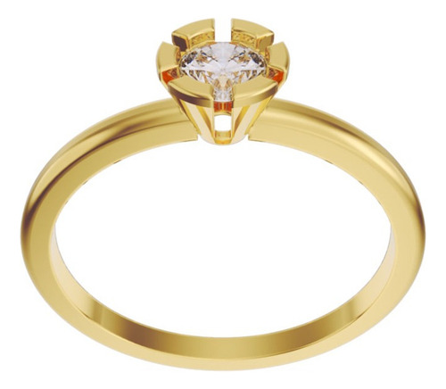 Anillo De Compromiso De Oro 14k Con Diamante Fonelli (b4768) Amarillo 6