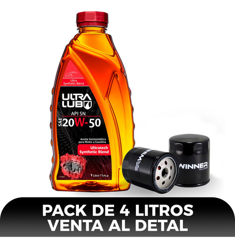 Aceite Semisintético Ultralub 20w50 Sn. Pack De 4 Unidades