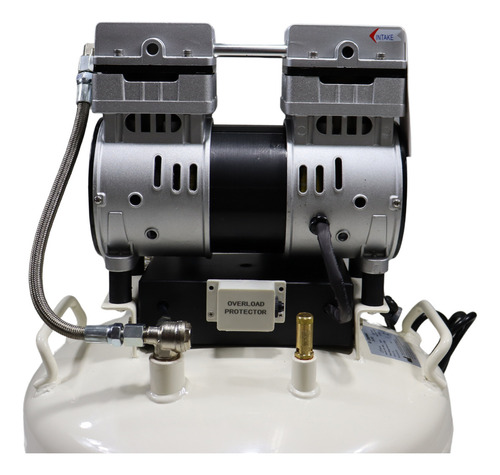Compresor Dental Silencioso Libre De Aceite 1hp 38 Lt Dynair Color Blanco Fase Eléctrica Monofásica