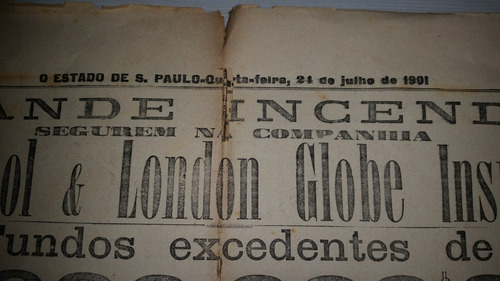 Raro Jornal O Estado De São Paulo 24 De Julho De 1901