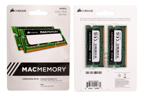 Imagem 8 de 8 de Corsair Macmemory 16gb 2x8gb Ddr3l 1600mhz iMac Macbook