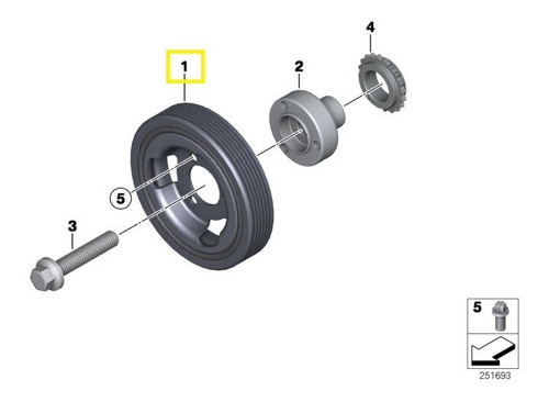 Polea Damper Mini Cooper 06-15, Clubman 07-10 *