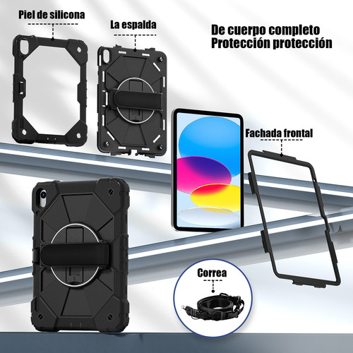 Funda Para iPad 9 8 7 Gen. 10.2 Correas Hombro Uso Rudo