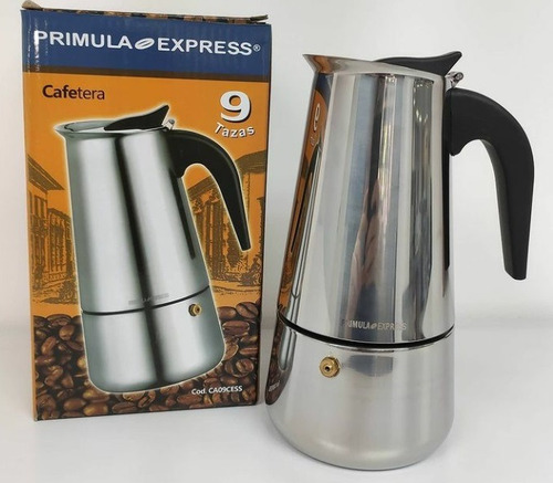 Imagen 1 de 3 de Cafetera De Acero Inoxidable Greca Primula Express 9 Tazas