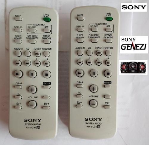 Control Remoto Sony Genezi Equipo De Sonido Minicomponente 