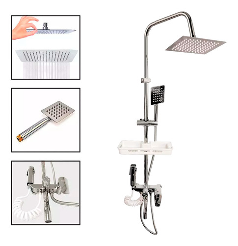 Ducha Columna + Monomando + Telefono Completo Beiti Md