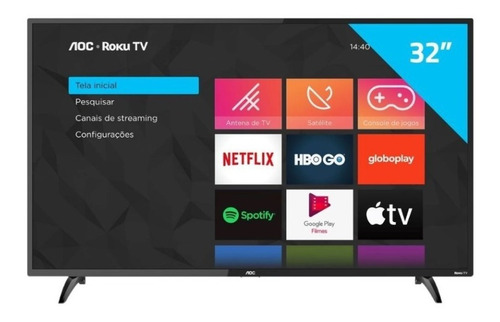 Smart Tv Led Hd 32 Aoc Roku S5195 Preta Bivolt Pix90