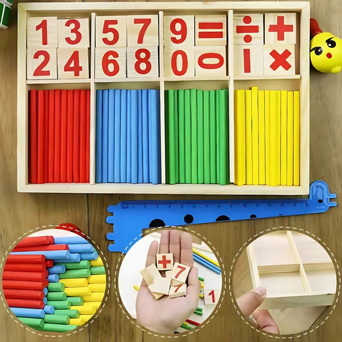 Set Matemático Infantil De Madera Didáctico Con Contadores