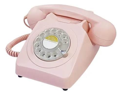 Pink Retro Rotary Lline Phone De 1960 De Teléfonos Antiguos