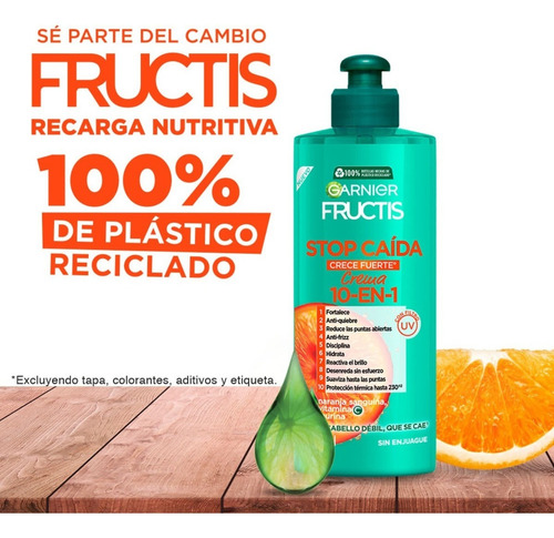 Garnier Fructis Crema Para Peinar 10 En 1 Stop Caída 300ml