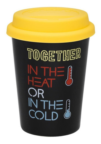 Juego de 6 vasos Trip de 300 ml con tapa Trend Together, color negro