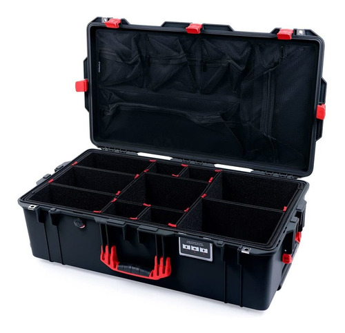 Pelican Color Case Black 1615 Air Asa Pestillo Rojos.