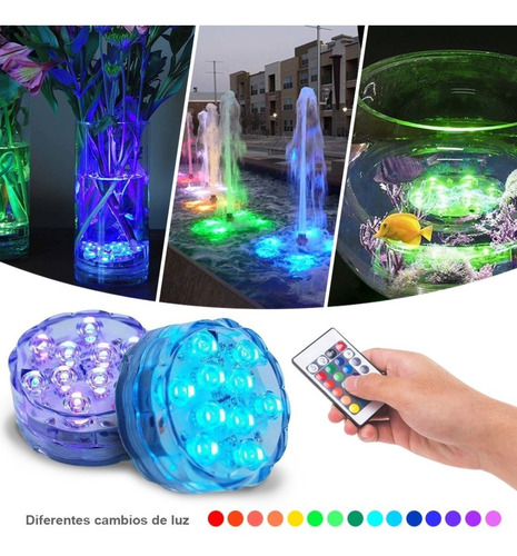 Luz Led Sumergibles Agua Piscinas Control Remoto Luces Multi