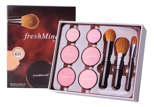 Freshminerals 9 pieza Mineral Powder Foundation Starter Kit,