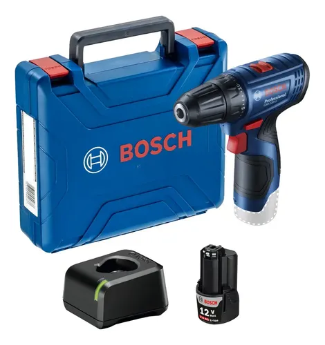 Parafusadeira Furadeira GSR 120-LI 3/8 POL com Bateria 2Ah Carregador Rápido e Maleta Bosch