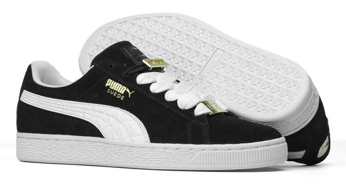 puma suede cadarço branco grosso