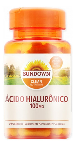 Ácido Hialurônico 100mg Sundown Naturals 30 Cáps Importado