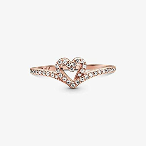 Pandora Anillo De Corazón Para Mujer Chapado En Oro Rosa 14k