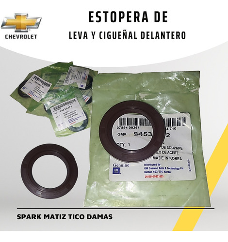 Estopera De Cigueñal Delantero Y Leva Para Chevrolet Spark 