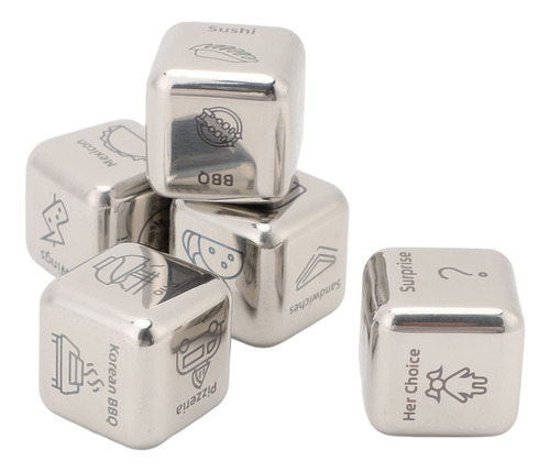 Food Decision Dice For Date Night, 5 Unidades, 30 Padrões Em