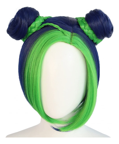 Kits De Cosplay Peluca Azul Y Verde Para Mujer De Anime