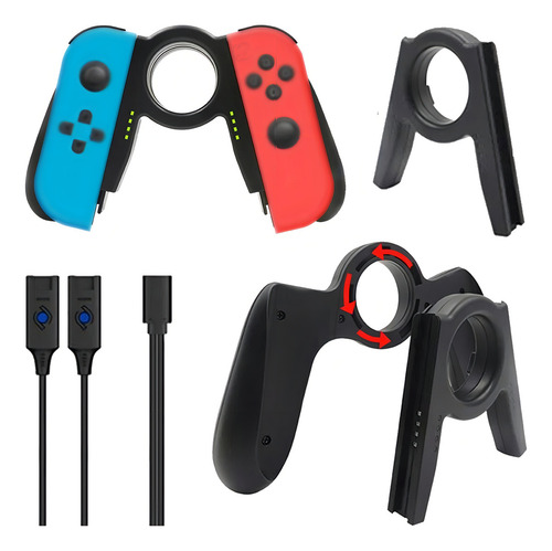 Soporte Handgrip Cargador Para Joycon Agarre Game Pad Iplay Color Negro
