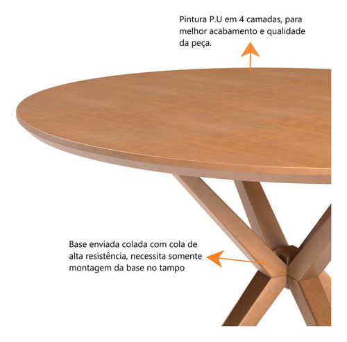 Juego de mesa redonda de madera maciza con 6 sillas