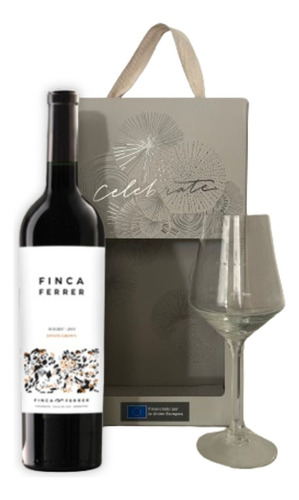 Vino Finca Ferrer Malbec + Copa De Vino Pack