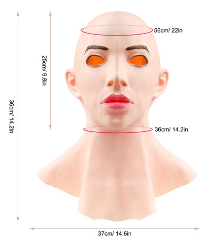 Cubierta Realista De Látex Para Mujer, Cosplay, Drag Queen