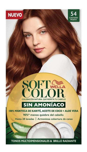 Tinte De Cabello Semipermanente Soft Color 54 Castaño Rojizo 1 Pieza