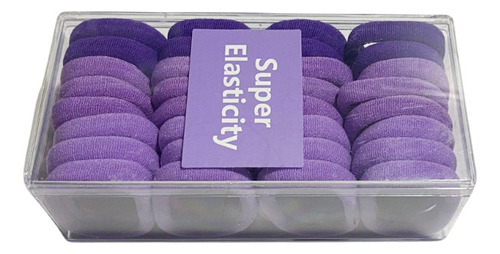Set 32 Colets Colores Gruesas Para Cabello Pelo Elástico Color Violeta Liso