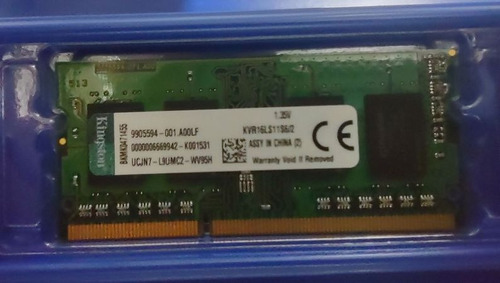 Memoria Ram Valueram  2gb  Kingston Kvr16ls11s6/2