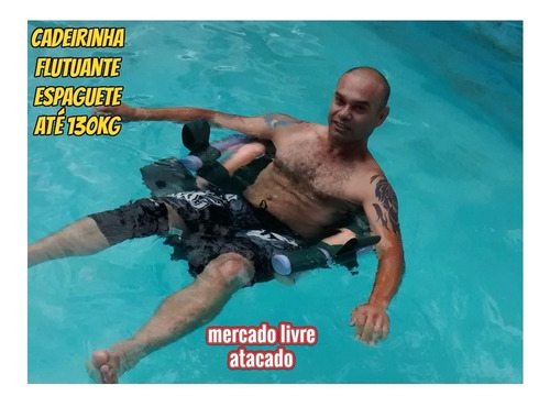 Cadeirinha Flutuante De Espaguete Macarrão Para Piscina Natação Hidroginastica Lazer Mar Rio Capacidade Para 130kg