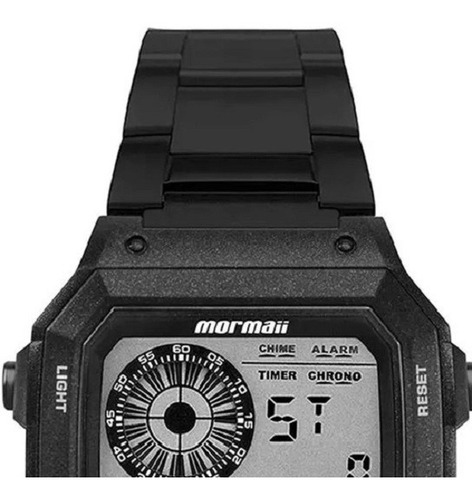Relogio Digital Masculino Mormaii Quadrado Preto Mo2003jc/8p